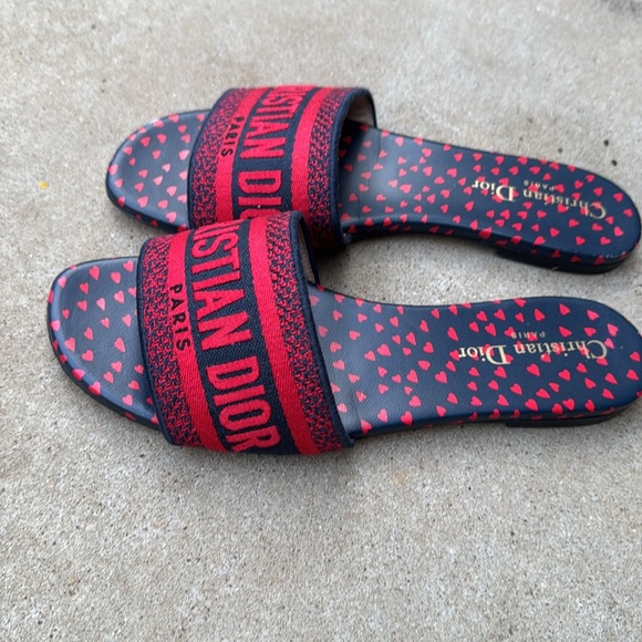 Christian Dior Red and Black Slides - Picture 3 of 6